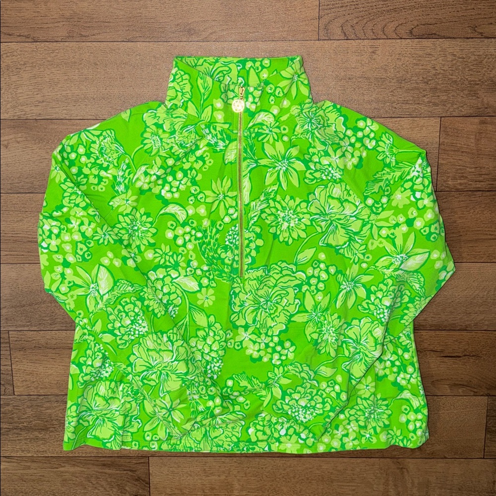 Lilly Pulitzer Size Large UPF 50+ Melena Popover In Limeade Its A Spring Thing